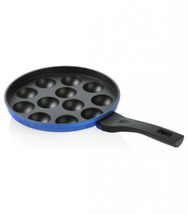 Black Cast Iron Paniyaram Pan With Handle 7 Cavity, For Home, Round